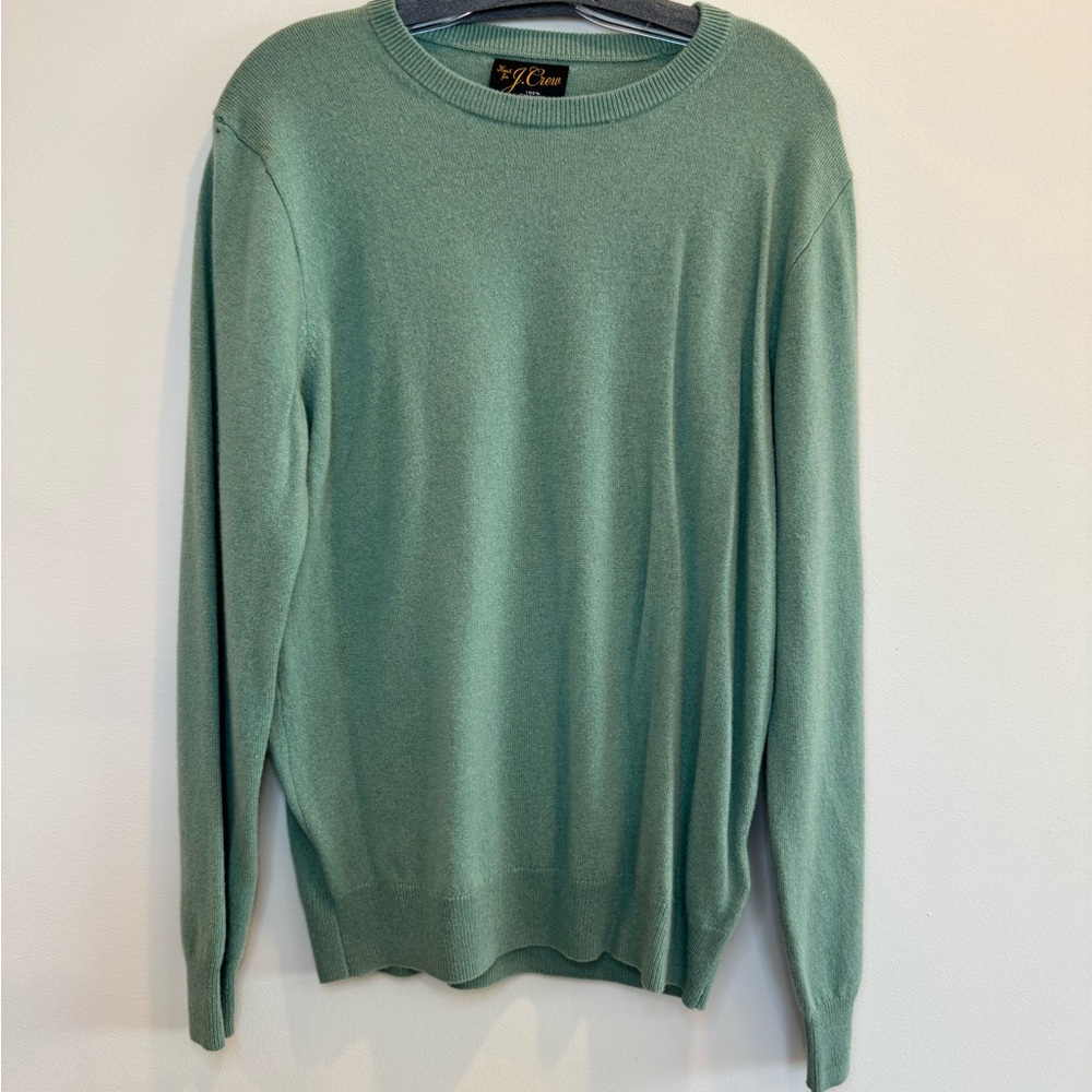 NWT J. Crew Men's Cashmere Crewneck Sweater, Sage Green, Size M